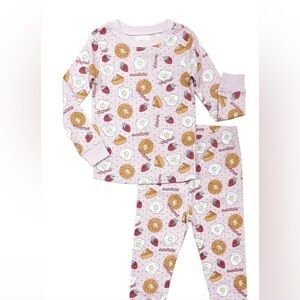 Wonder Nation Toddler Girl’s Pink Breakfast Print Long Sleeve Pajama Set